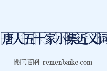 唐人五十家小集近义词是什么意思的图片